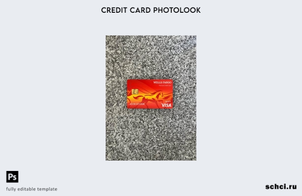цифровая загрузка USA Wells Fargo, версия дебетовой карты Visa, фотошаблон лицев